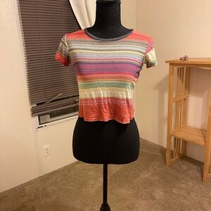 Y2K Retro Multicolor Rainbow Crop Top